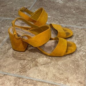 Old Navy Yellow Suede Block Heels